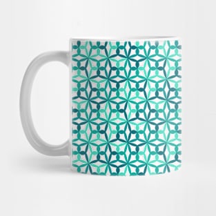 Geometric Flower Petal Pattern (Green) Mug